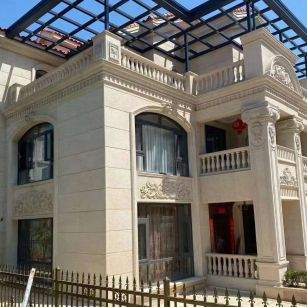 安徽 黄金麻花岗岩荔枝面别墅外墙干挂