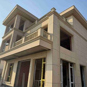 安徽 黄金麻花岗岩石材荔枝面外墙干挂效果展示