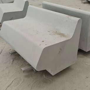 安徽 芝麻白花岗岩异形坐凳，石凳