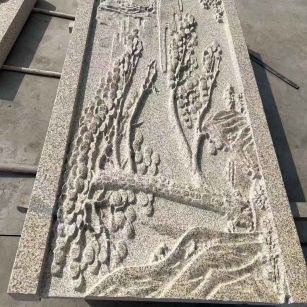 安徽 黄金麻雕刻板浮雕迎客松