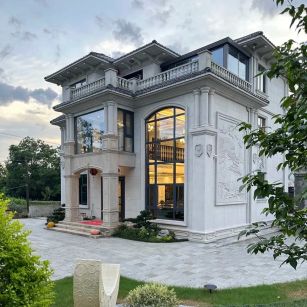 安徽 白麻花岗岩私人别墅干挂石材豪华定制