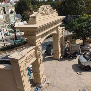 安徽 黄金麻荔枝面花岗岩别墅门楼