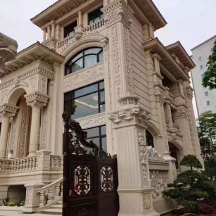 安徽 黄金麻花岗岩别墅外墙干挂效果展示