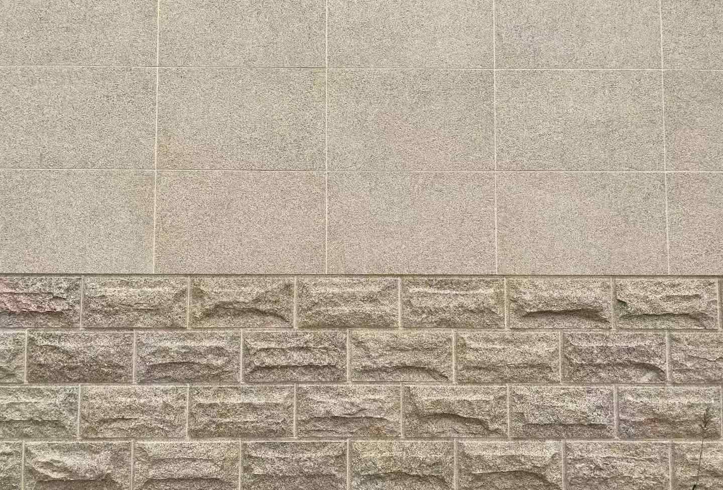 安徽 黄金麻自然面蘑菇石配荔枝面干挂