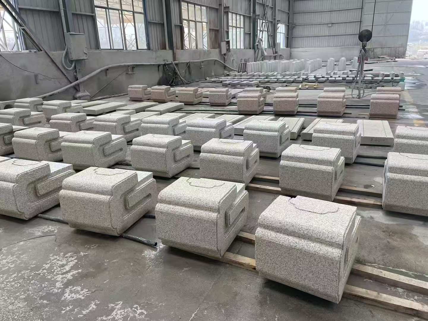 安徽 白麻花岗岩异形加工-石凳，坐凳