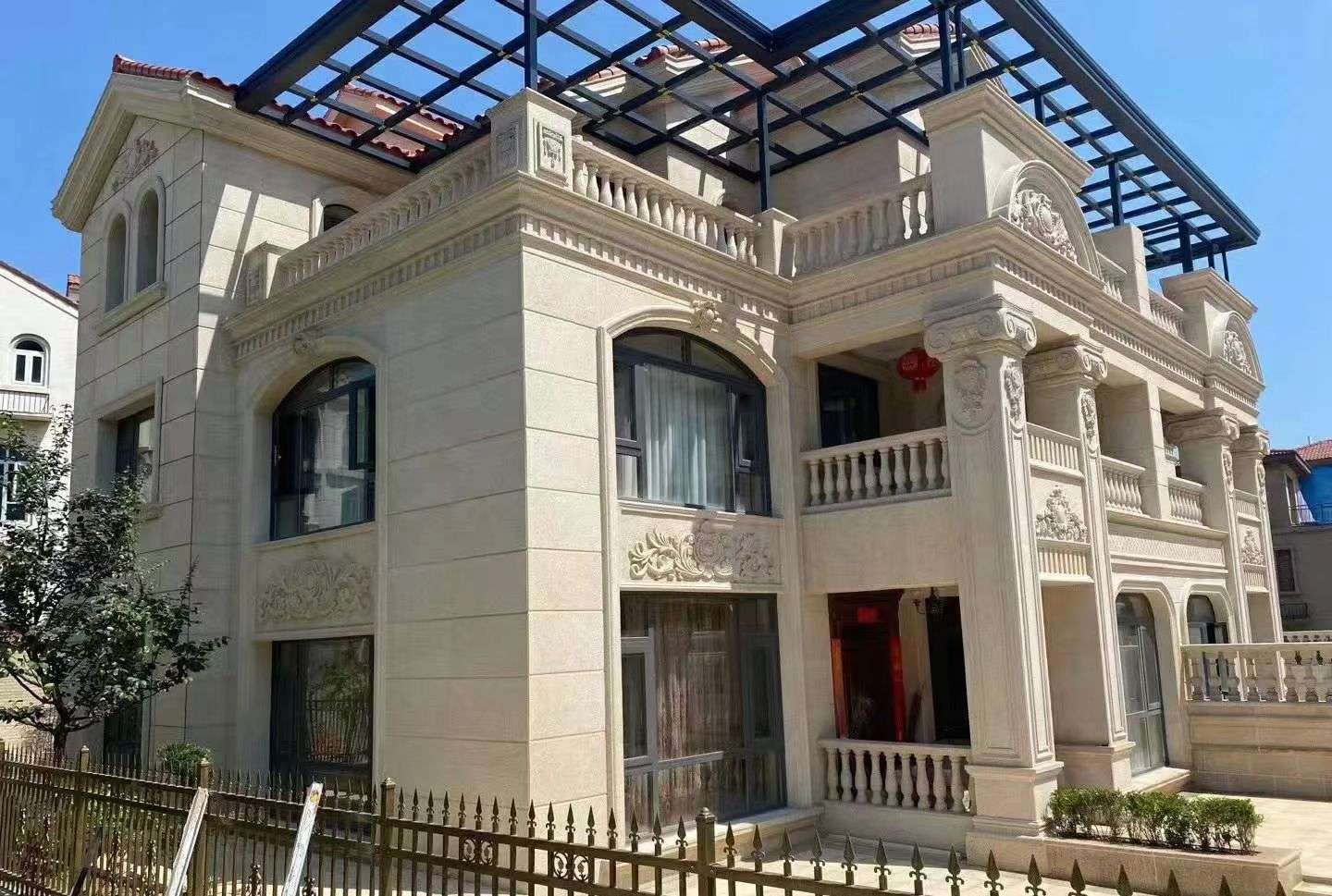 安徽 黄金麻花岗岩荔枝面别墅外墙干挂