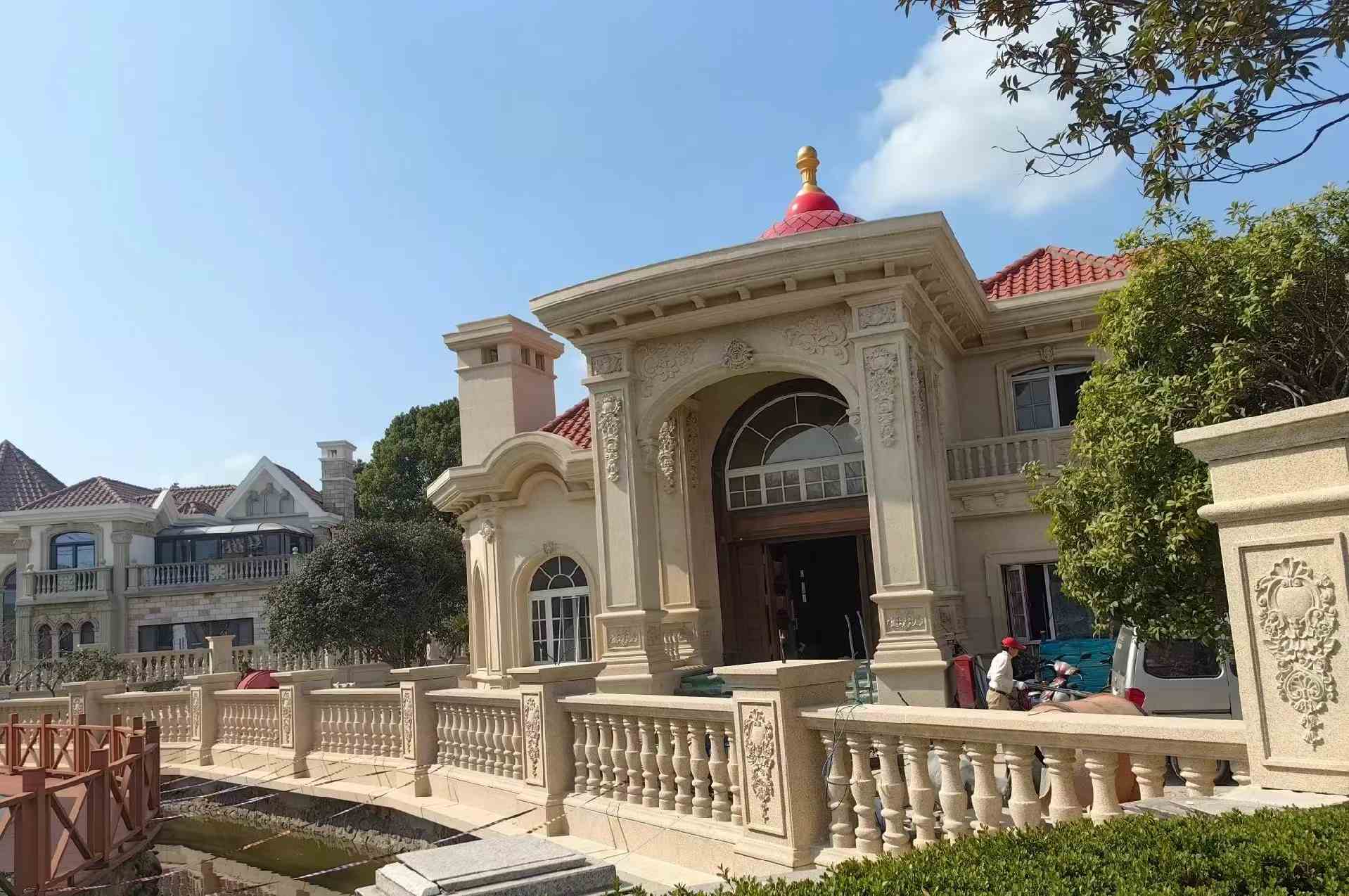 安徽 黄金麻花岗岩欧式别墅