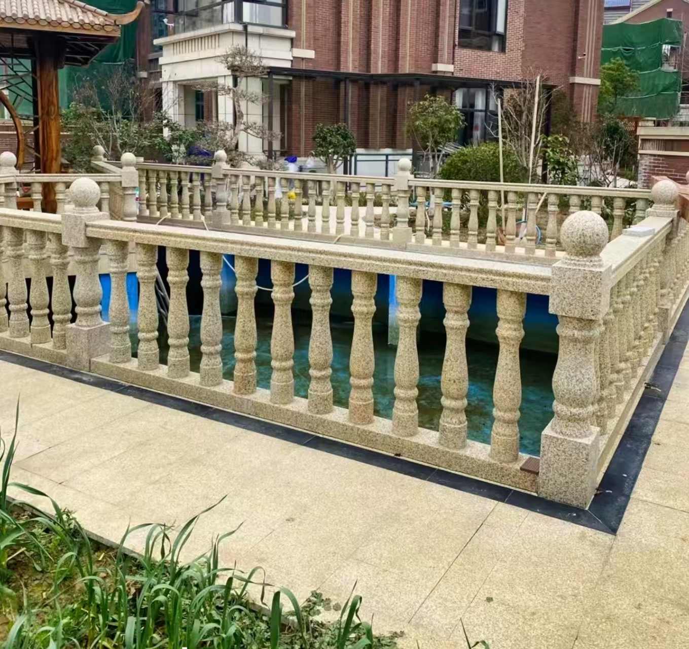 安徽黄金麻花岗岩石材栏杆，扶手，将军柱，花瓶柱