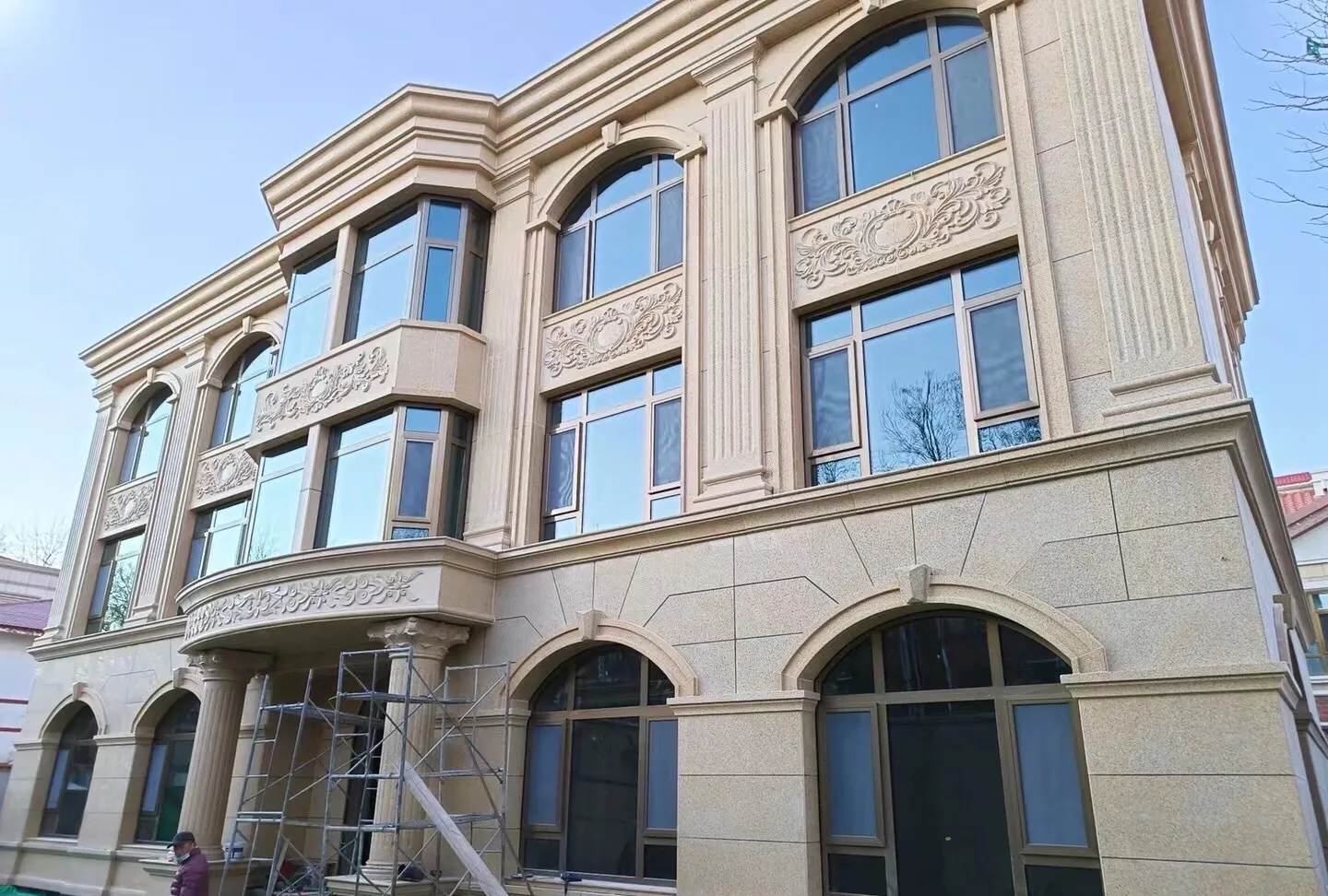 安徽 黄金麻花岗岩别墅外墙干挂